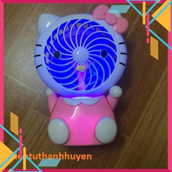 Mua ngay Quạt Hello Kitty Hoạt Hình Dễ Thương Cầm Tay USB Quạt Sạc Đèn LED Di Động Không Khí Làm Mát Mini [Freeship 10k]