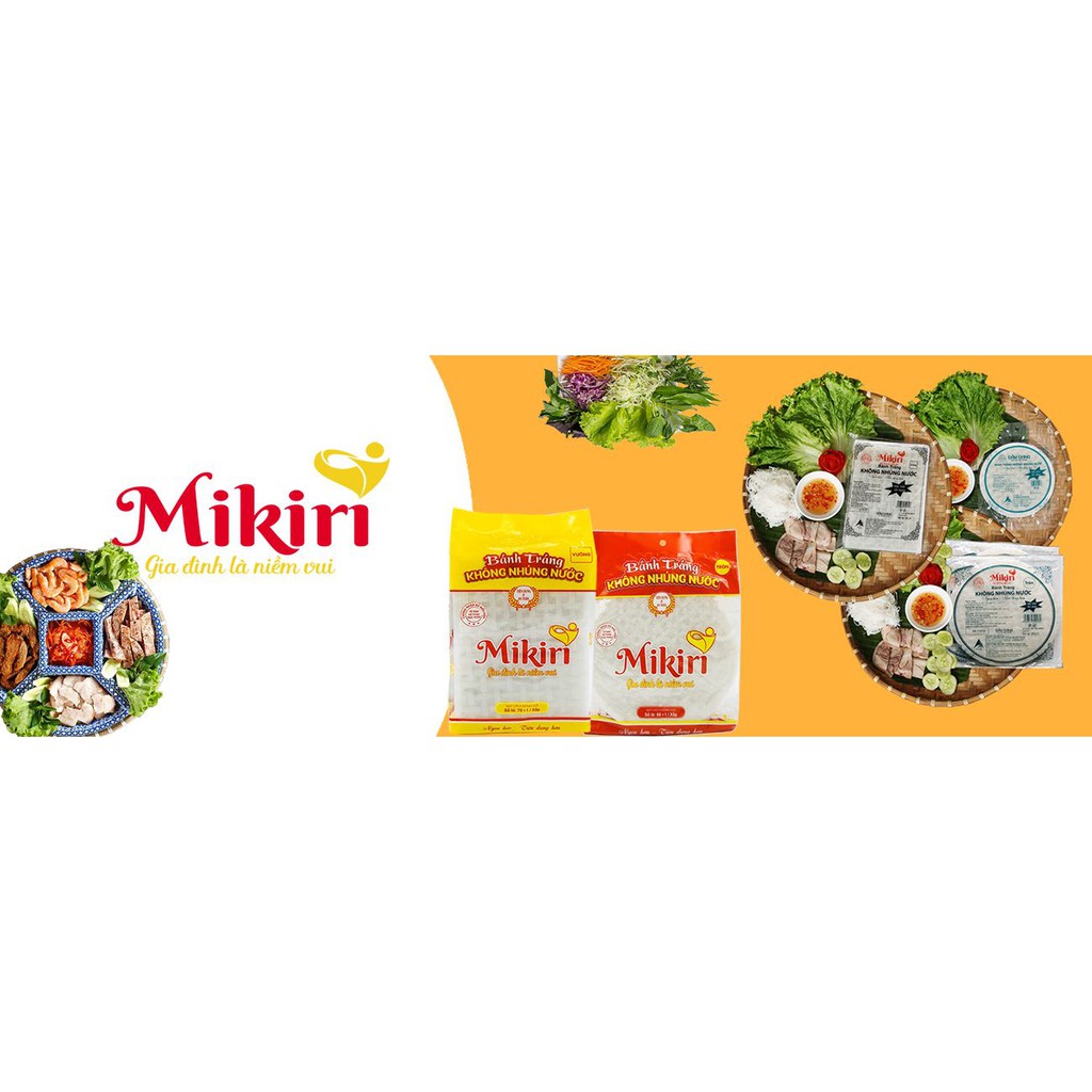 Bánh Tráng Không Nhúng Nước Mikiri Đảm Đang Siêu Mỏng Làm Gỏi Cuốn, Bánh Tráng Trộn – Tròn / Vuông Các Loại