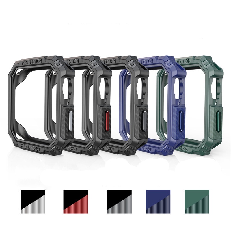 Edge Ốp Bảo Vệ Bằng PC Sợi Carbon Cho Apple Watch Ultra Series 8 7 6 SE 5 4 Cover 41mm 45mm 40mm 44mm 49mm