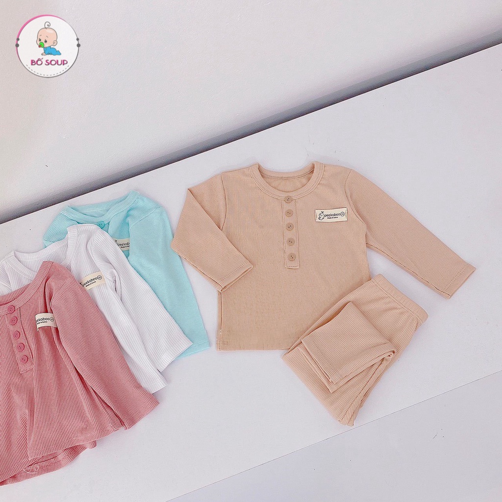 Bộ dài tay chất gân tăm lạnh peekapoo