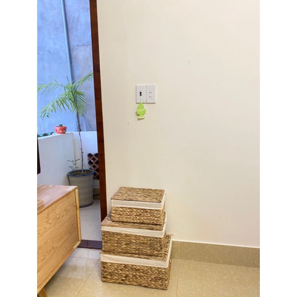 Giỏ lục bình đựng đồ có nắp, có vải chọn size