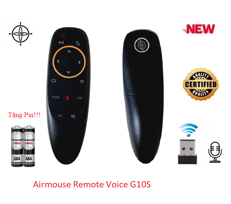 Chuột bay G10S điều khiển giọng nói cho SmartTV, TV Box, PC- Hàng chính hãng Full Box 100% Tặng kèm Pin