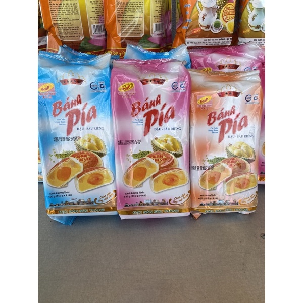 Bánh pía đậu xanh sầu riêng trứng Tân Huê Viên 600g, bánh pía Sóc Trăng