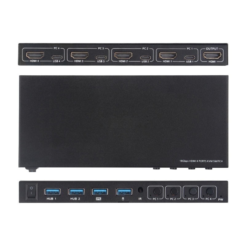 Bộ 4 Hộp Chuyển Đổi Usb Kvm 4 Cổng Vào 4 Cổng Vào 2.0