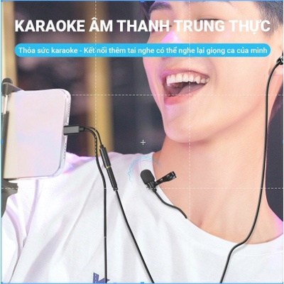 Micro  thu âm C1 C2 C3 cài áo có dây chống ồn cho tất cả các dòng điện thoại dài 1.5m