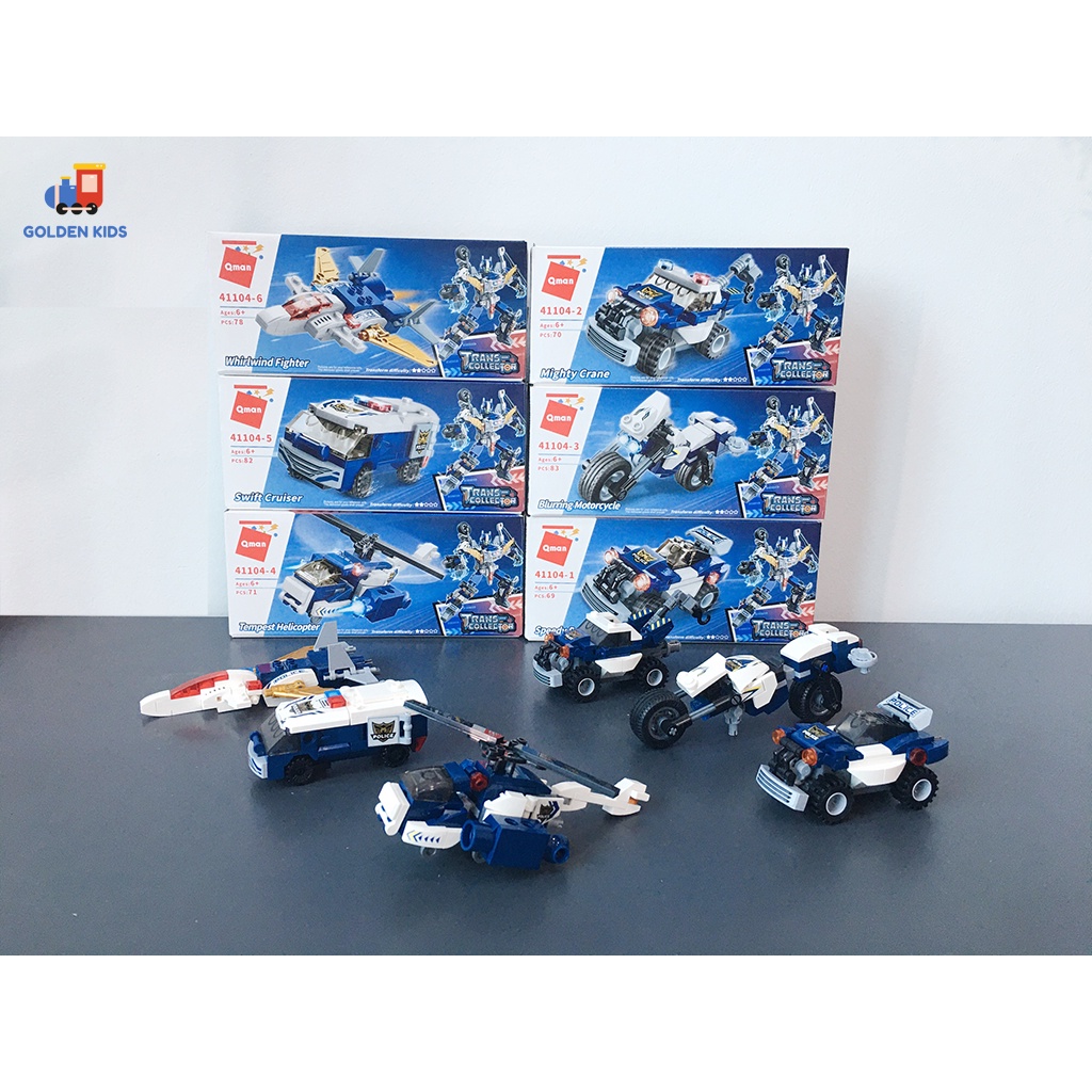 Đồ chơi lắp ráp Qman 41104 Cảnh sát biến hình 453 mảnh ghép- Đồ chơi giáo dục