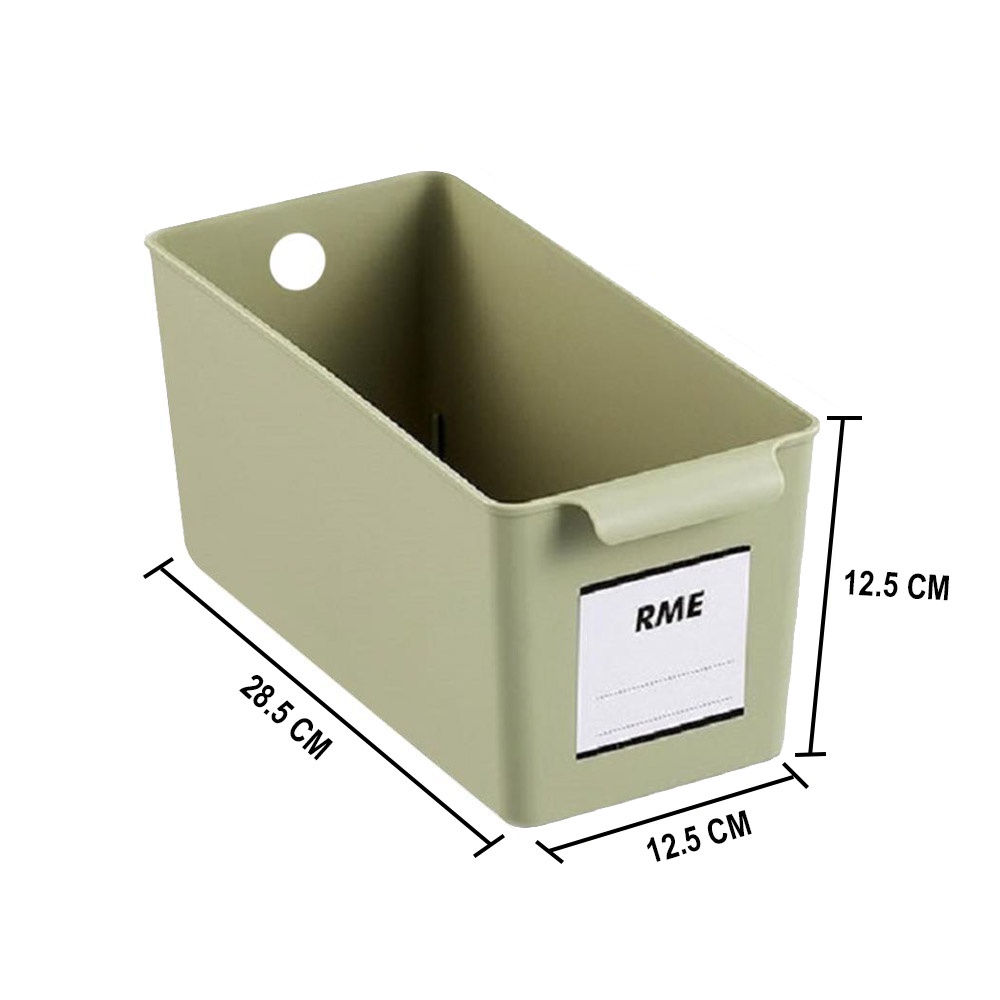 HomeBase STACKO Thùng nhựa đa năng có tay cầm Sz S MILD W28.5xH12.5xD12.5cm màu xanh rêu