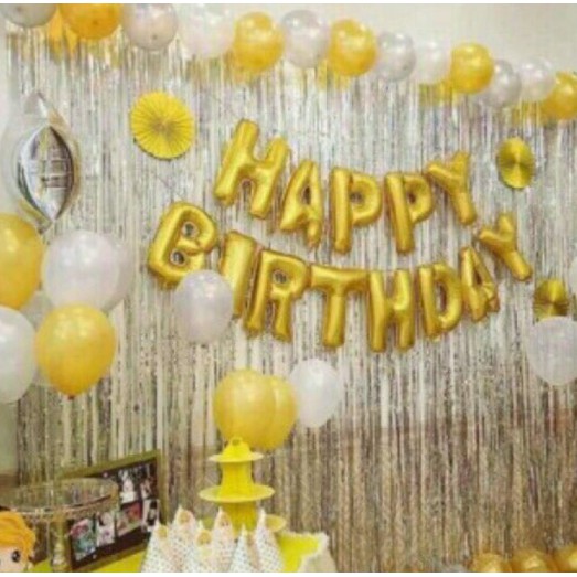 Set bong bóng trang trí sinh nhật happy birthday màu sắc theo yêu cầu