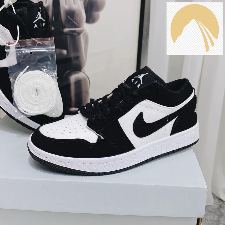 💪💁 Giày Nike Jordan 1 Panda JD1 Cổ Thấp Đen Trắng Bản Da Nỉ, Giày Nam Nữ Thời Trang Đi Học Đi Chơi 💪💁