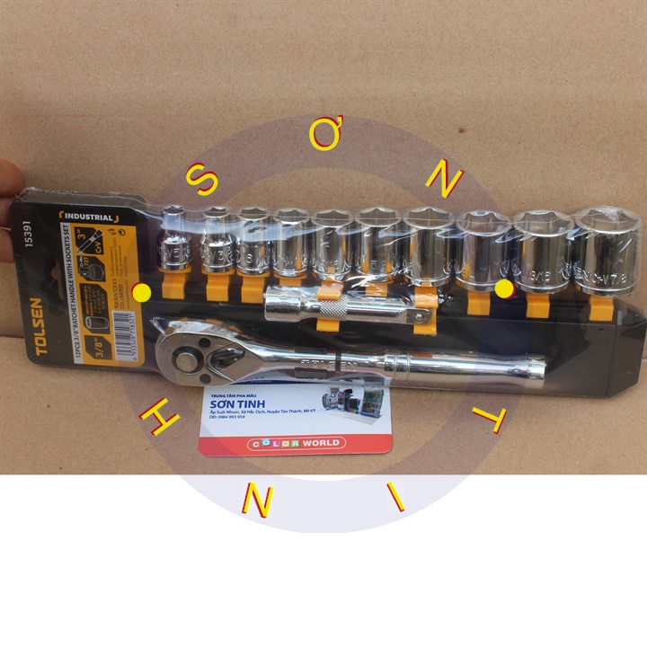 BỘ TUÝP 12 MÓN 3/8 HỆ INCH CÔNG NGHIỆP TOLSEN 15391