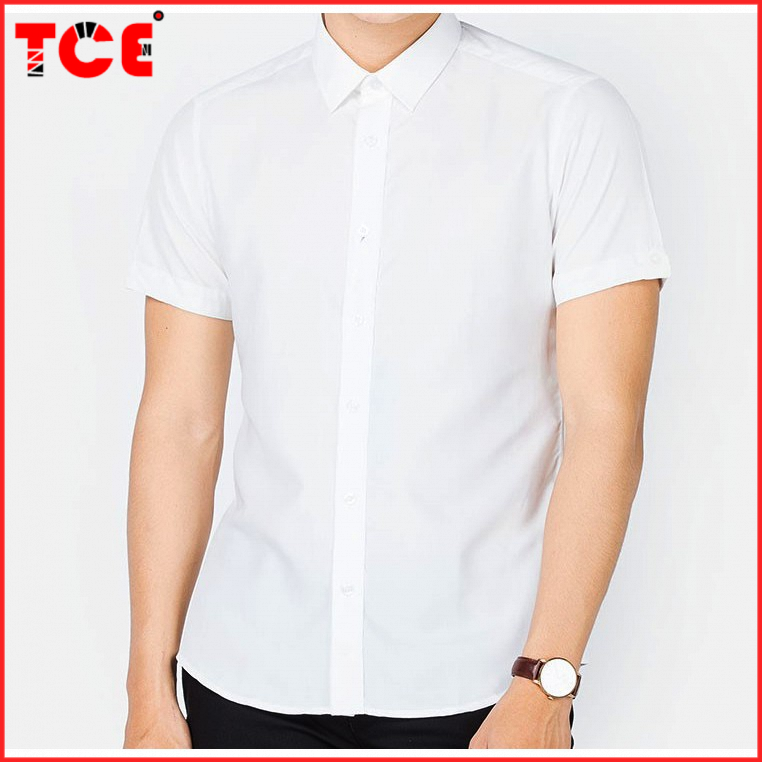 Áo Sơ Mi Nam Đen Cộc Tay Vải Lụa Cho Nam Cao Cấp