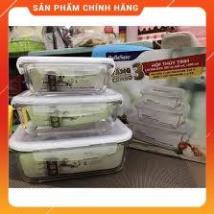Hộp thủy tinh Lock&amp;lock chịu nhiệt 400oC, hộp đựng thực phẩm, hộp đựng thức ăn, Hộp đựng thực phẩm Tủ lạnh