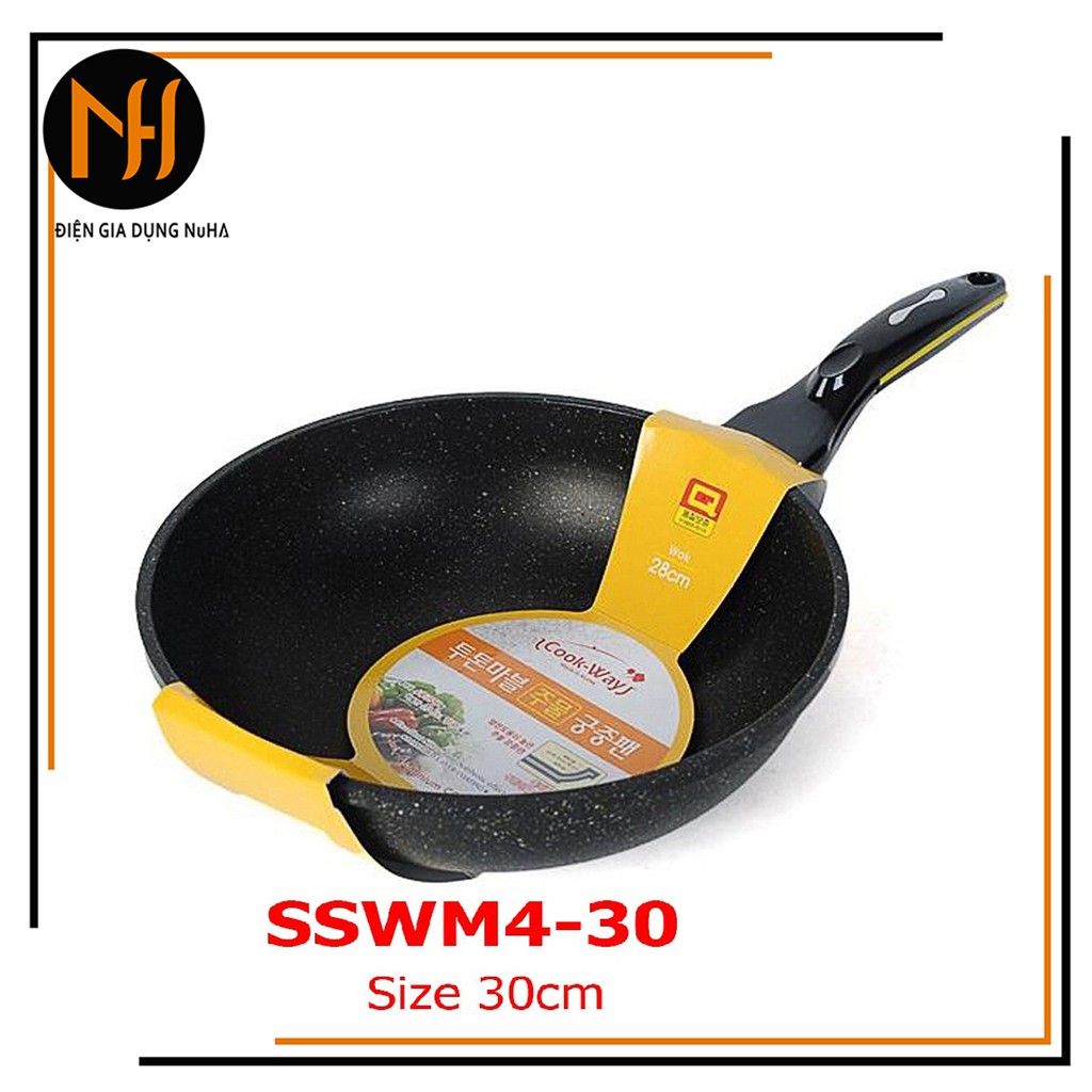 Chảo đá chống dính Cook Way SSWM4-30 size 30cm,sâu lòng, nhập khẩu hàn quốc (ảnh thật)