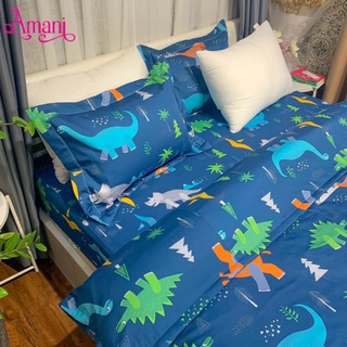 Bộ ga gối cotton thô lụa nhập khẩu Hàn Quốc cao cấp bo chun họa tiết