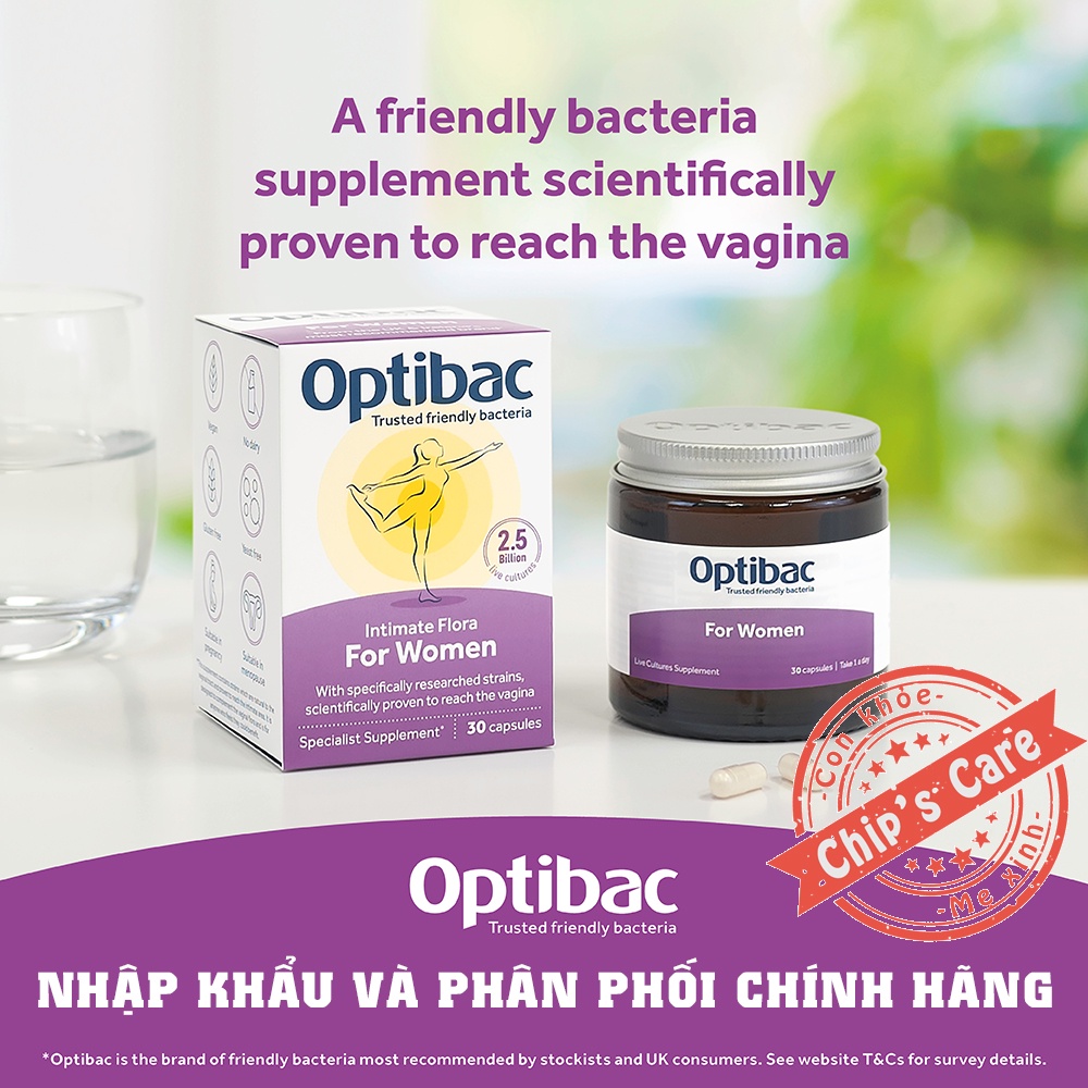 Men Vi Sinh Optibac Tím chính hãng cho phụ nữ