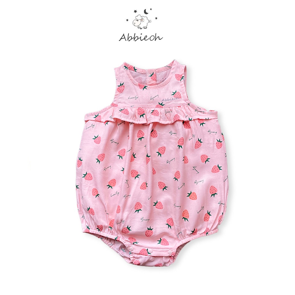 Bộ bodysuit sát nách đũi lạnh Abbieoh liền thân ngộ nghĩnh cho bé 0-12 Tháng  BD257 BD439