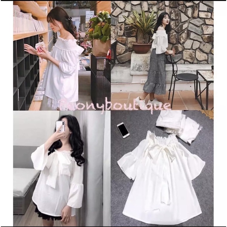 ÁO BẸT VAI NHÚN XINH MẶC ĐƯỢC HAI KIỂU B2