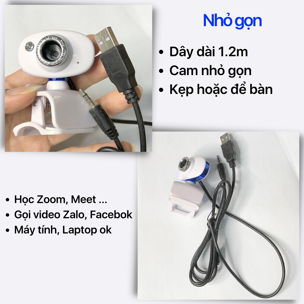 Camera web cam học trực tuyến HD, webcam kèm tai nghe và mic đàm thoại cho trẻ em học từ xa máy tính laptop Genius 320