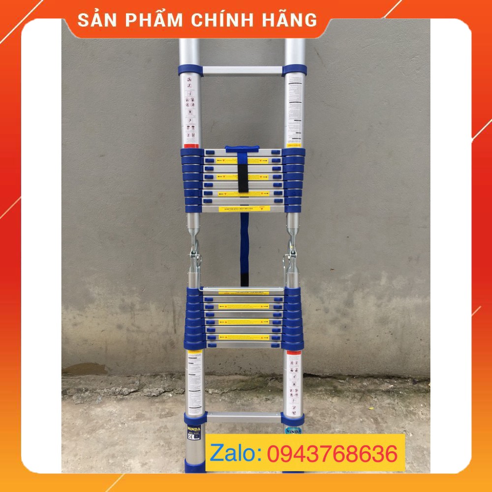 Thang Nhôm Rút NINDA Chữ A 5.6M (2.8M+2.8M) - BH 2 NĂM