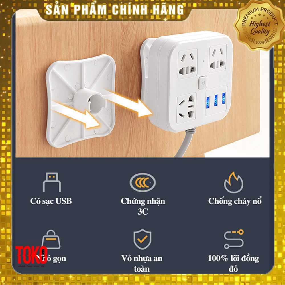 Ổ cắm điện đa năng hình vuông chịu tải 2500W - Ổ cắm điện thông minh tiết kiệm điện