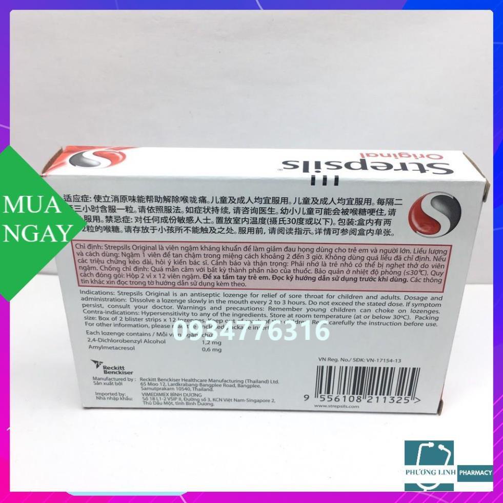 Viên ngậm Strepsil hộp 24 viên