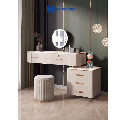 Ghế đôn tròn H2 Furniture nỉ nhung, ghế bàn trang điểm sofa, ghế đôn decor phòng ngủ, ban công, tiệm nail spa