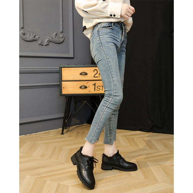 Giày LOLITA Giày Da Ren Hoa Đế Thấp 3CM Phong Cách Nhật Bản