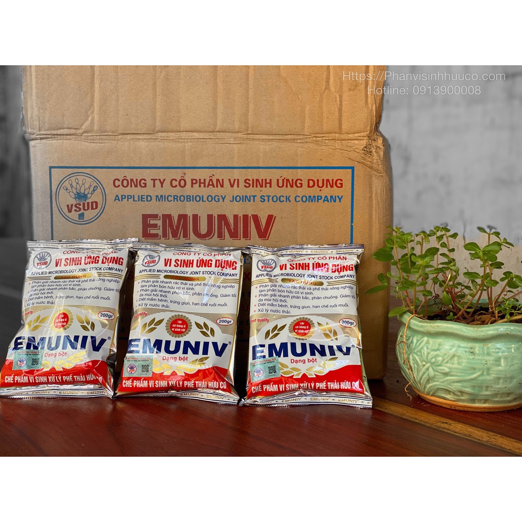 Chế Phẩm Vi Sinh EMUNIV Ủ Phân Và Rác Thải Hữu Cơ