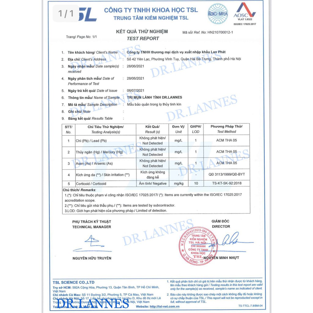 Serum Mụn Dr.Lannes, Tinh Chất Lành Tính