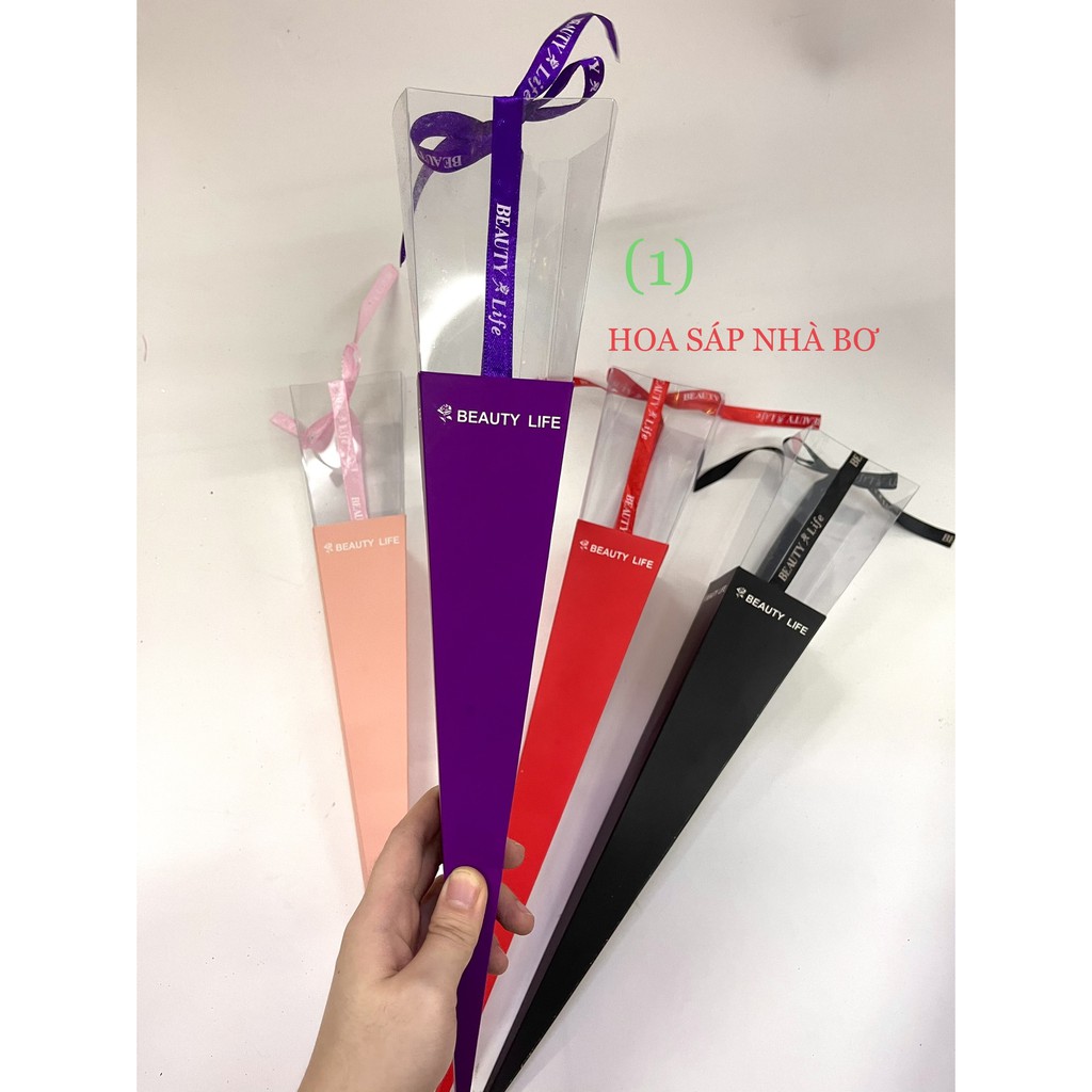 Hộp Mica Đựng 1 Bông Đủ Màu Siêu Đẹp  - Hoa Sáp Nhà Bơ