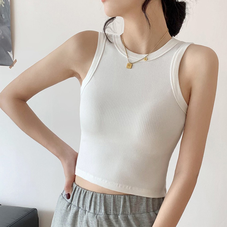 Áo croptop nữ ba lỗ nữ kiểu ôm bigsize cổ tròn thun body tập gym thể thao VAVASA AD01 | WebRaoVat - webraovat.net.vn