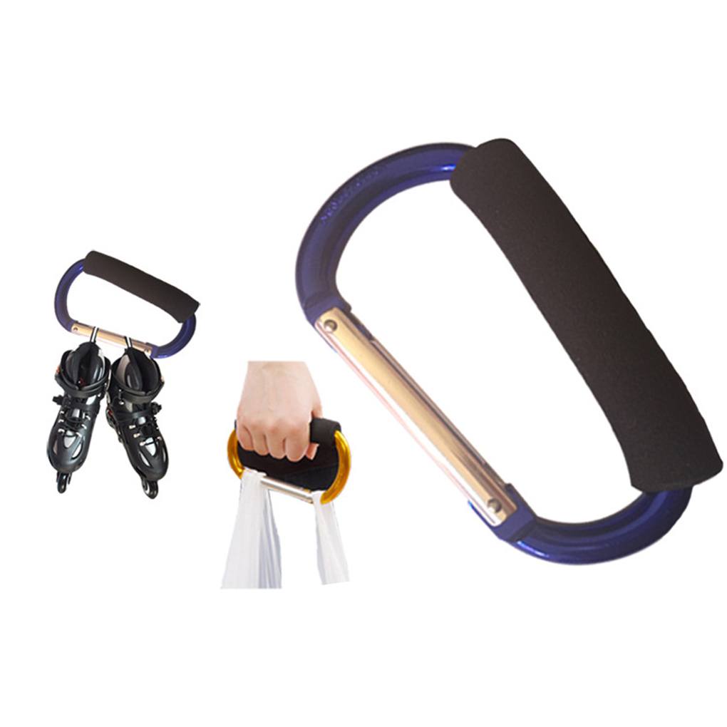 Ultra Big Size Carabiner Large D Button Sponge Handle Buckle D-Ring Shape Aluminum Alloy Sponge Shopping Hook Random