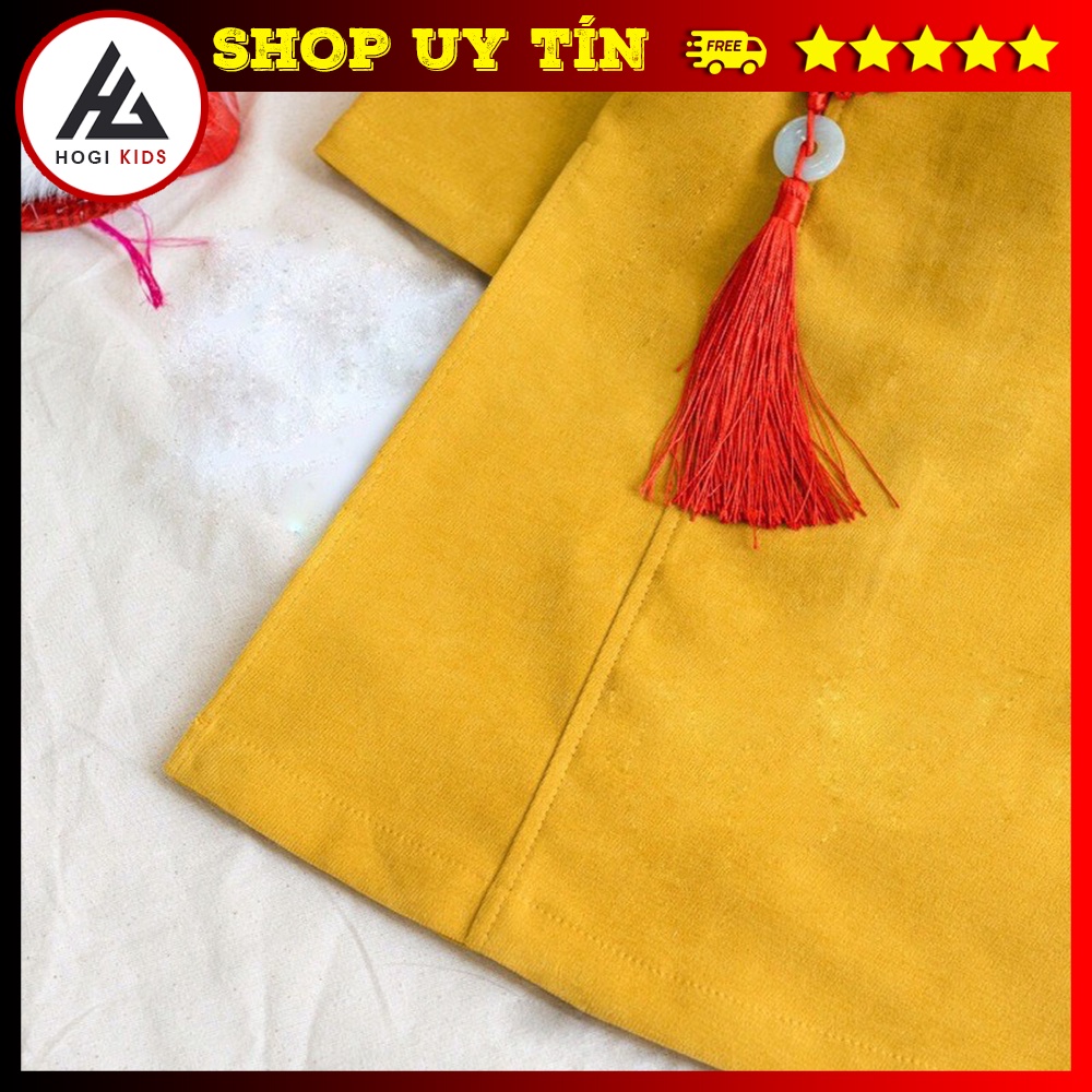 Áo dài bé trai Hogi chất liệu nhung chéo ốp tay, áo dài tết cho bé trai đủ size 9-30kg - Hogi Clothing