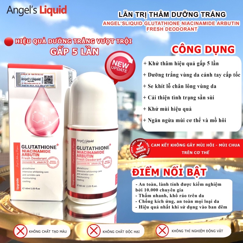 (chính hãng, Tem chống giả BCT) Lăn nách #ANGELS_LIQUID_GLUTATHIONE_NIACINAMIDE_MAGIC_DEO_STICK