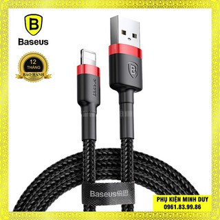 Cáp sạc nhanh Baseus Cafule Lightning cho iPhone/ iPad (2.4A, sạc nhanh, siêu bền)