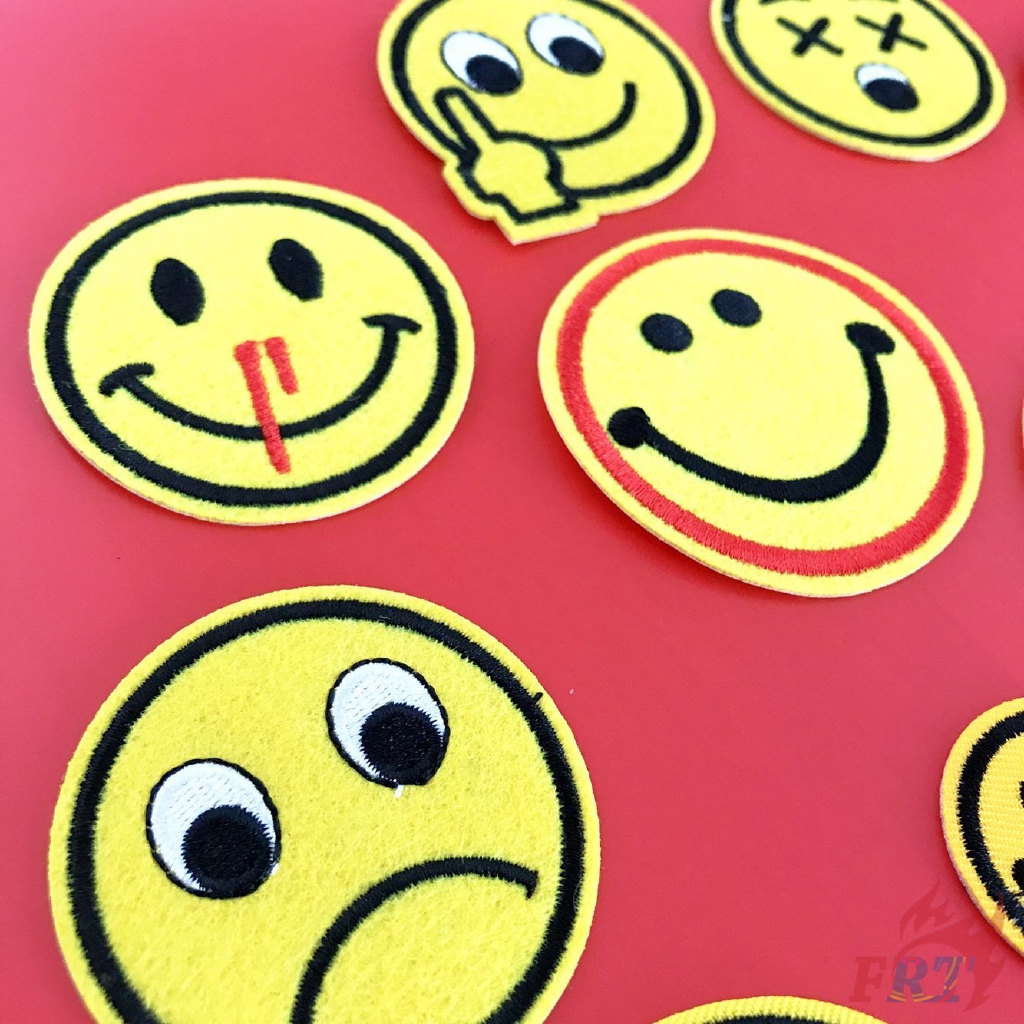 ☸ Fashion Brand：Smiley World - Expression Patch ☸ 1Pc Smile Face Diy Sew on Iron on Patch