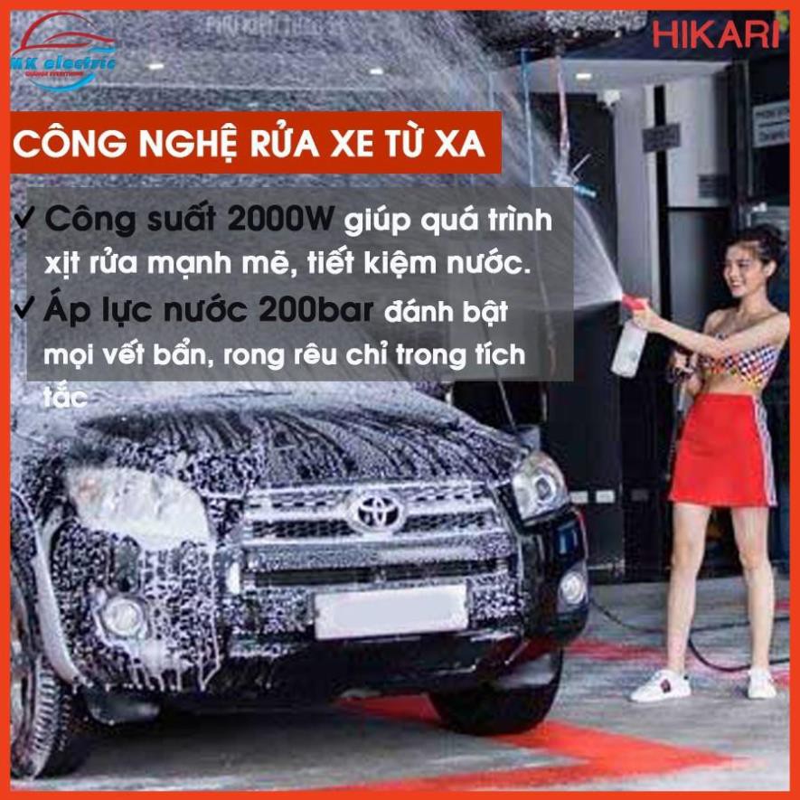 Máy rửa xe mini, Máy xịt rửa cao áp HIKARI HK-H3 - Có áp chống giật + Chống cháy [BH 24 Tháng]