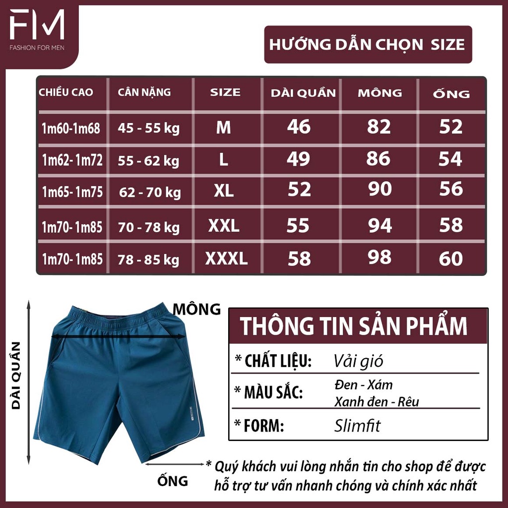 Quần short nam thể thao ba sọc cao cấp thoải mái, năng động, trẻ trung – FORMEN SHOP – FMHN008