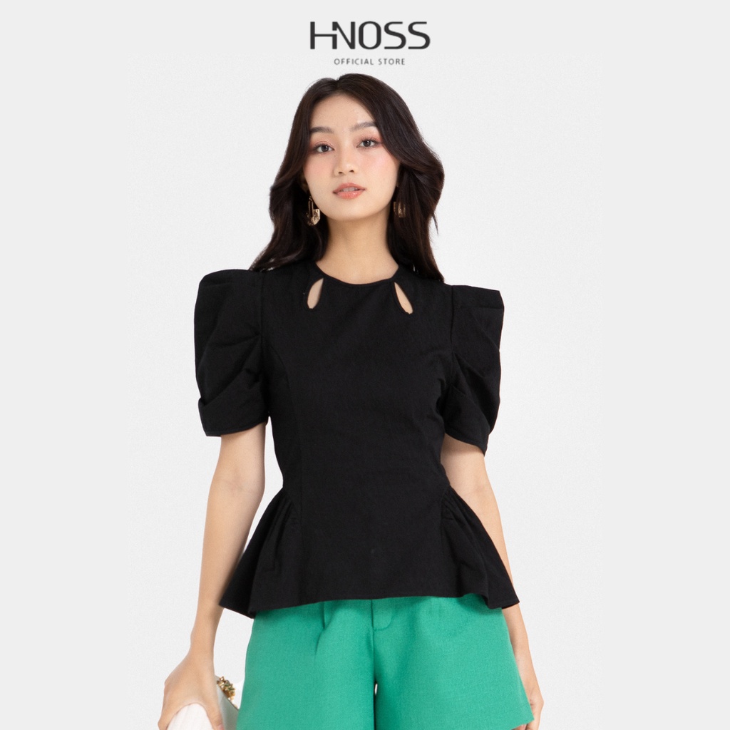Áo Kiểu Thời Trang Nữ HNOSS Bèo Eo Tay Phồng HNAKI051