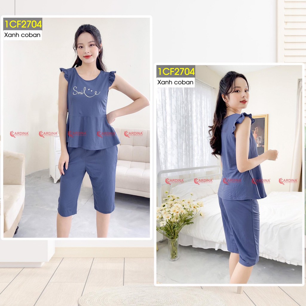 Đồ Bộ mặc nhà mùa hè Nữ 𝐂𝐀𝐑𝐃𝐈𝐍𝐀 Smile Bèo Vai Chất Cotton Nhật Cao CấpTạo Điểm Nhấn Trẻ Trung, Nữ Tính | BigBuy360 - bigbuy360.vn
