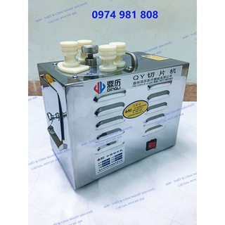 Máy cắt thái lát nhân sâm, rễ củ quả dược liệu đông y model QY-1B công suất 300W, năng suất 800 lát/phút