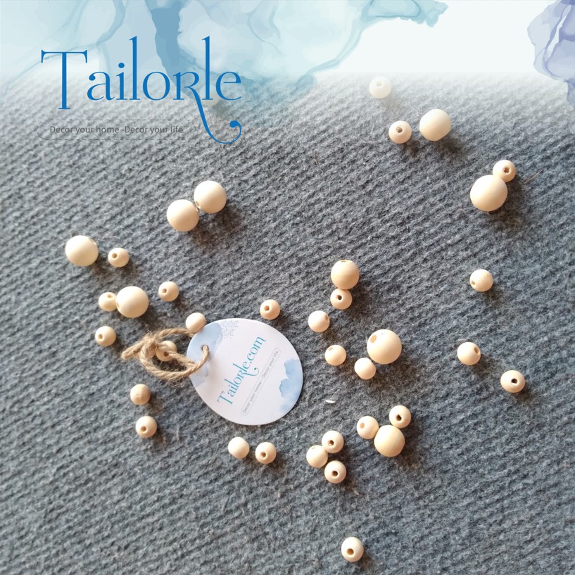 Hạt gỗ tròn loại nhỏ làm đồ handmade trang trí nhà cửa