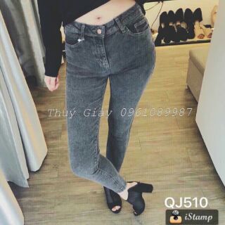 Quần bò nữ xám lông chuột