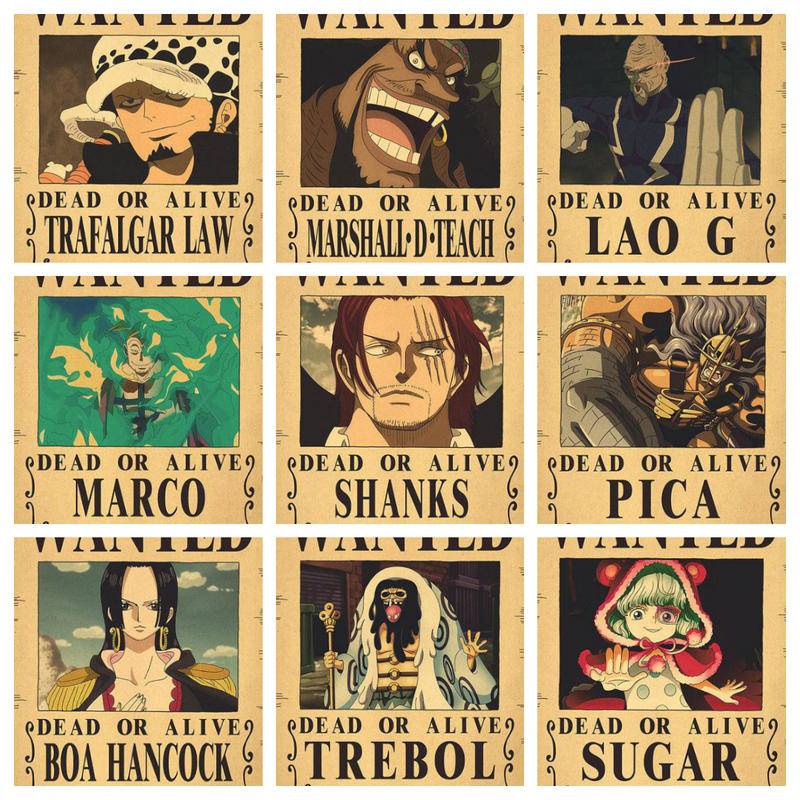 One Piece wanted poster luffy 3,000,000,000 Giấy dán tường trang trí tiết với 41 kiểu