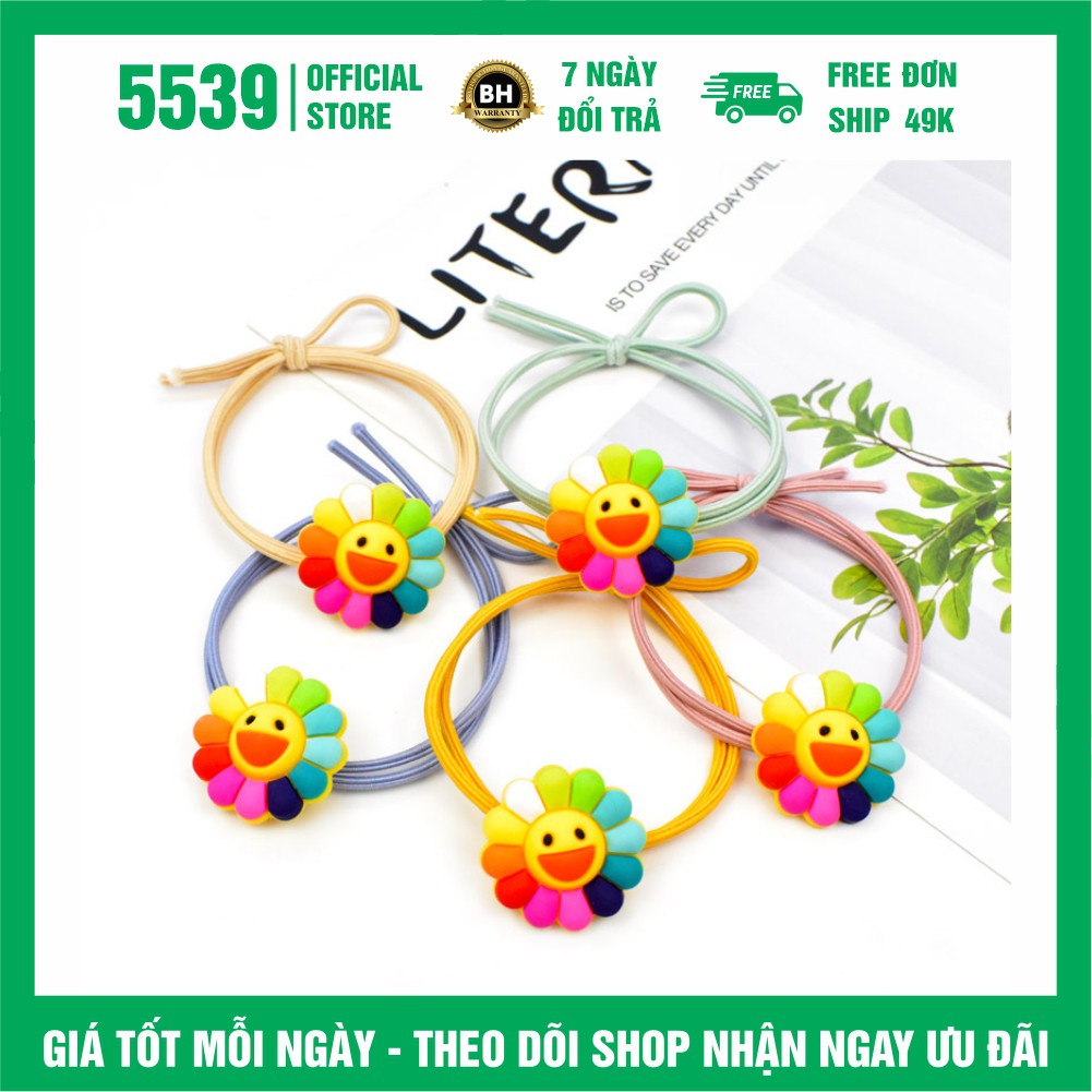 Dây cột tóc hoa cúc phong cách hàn quốc dễ thương nhiều màu thích hợp mọi lứa tuổi - Shop 5539
