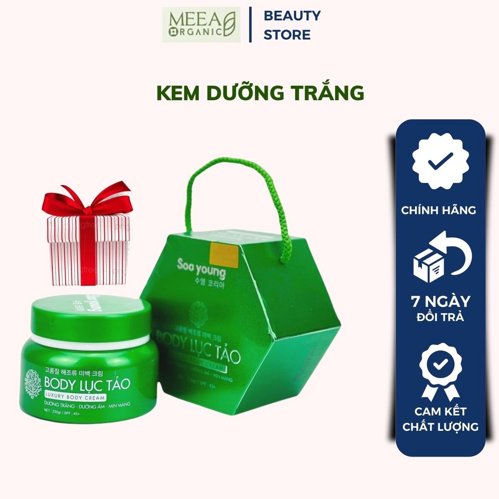 Kem Body Lục Tảo Soo Young, Kem Dưỡng Trắng Da Chống Nắng Toàn Thân, Trắng Sáng Tự Nhiên Cho Mọi Loại Da