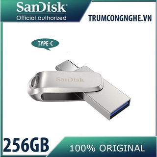 Usb otg 3.1 gen 1 sandisk 256gb sdddc4 ultra dual drive luxe usb type-c upto 150mb/s - vỏ full kim loại