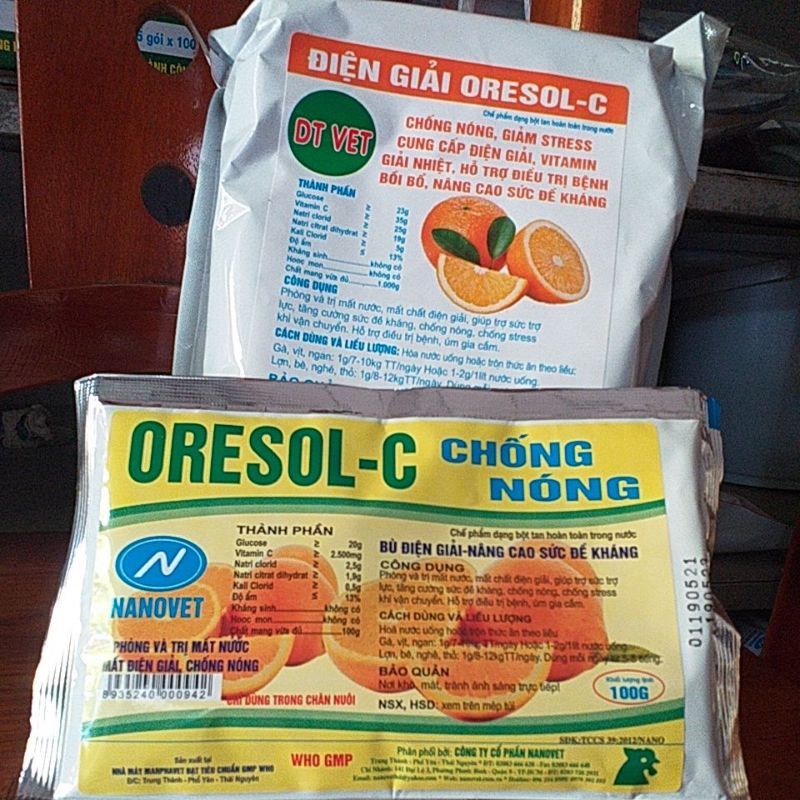 Điện giải oresol c chống nóng, mất nước, mất chất điện giải cho chó mèo lợn gà vịt chim...