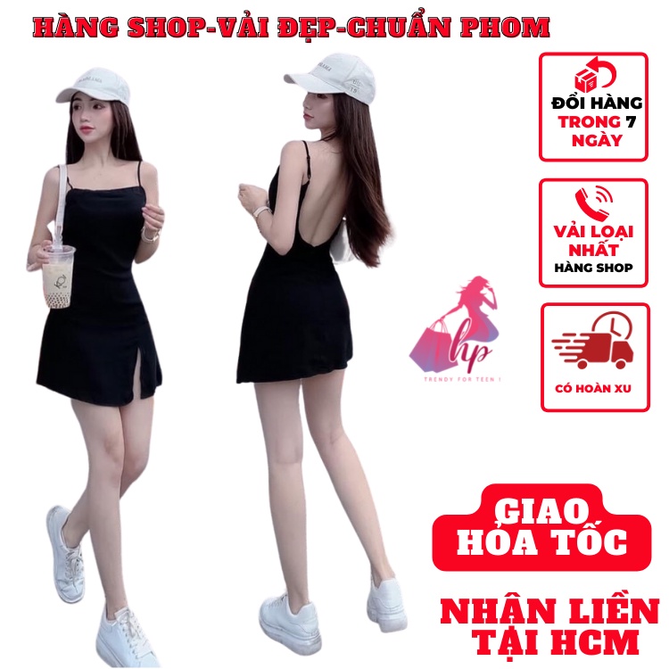 Váy đầm nữ hai dây cực sexy sanh chảnh kiểu hở lưng sâu dáng ngắn xẻ tà có mút ngực - mã VD109 | WebRaoVat - webraovat.net.vn
