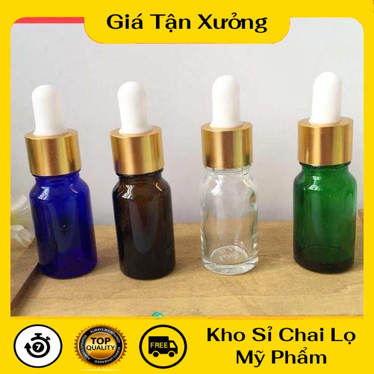 Lọ Chiết Serum ❤ TRÙM SỈ ❤ [5ml,10ml] Chai lọ đựng tinh dầu bóp giọt khoen vàng chiết mỹ phẩm, chiết serum .